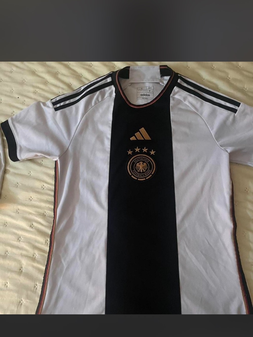 adidas White & Black Germany Football Jersey with Gold Accents Accepting offers